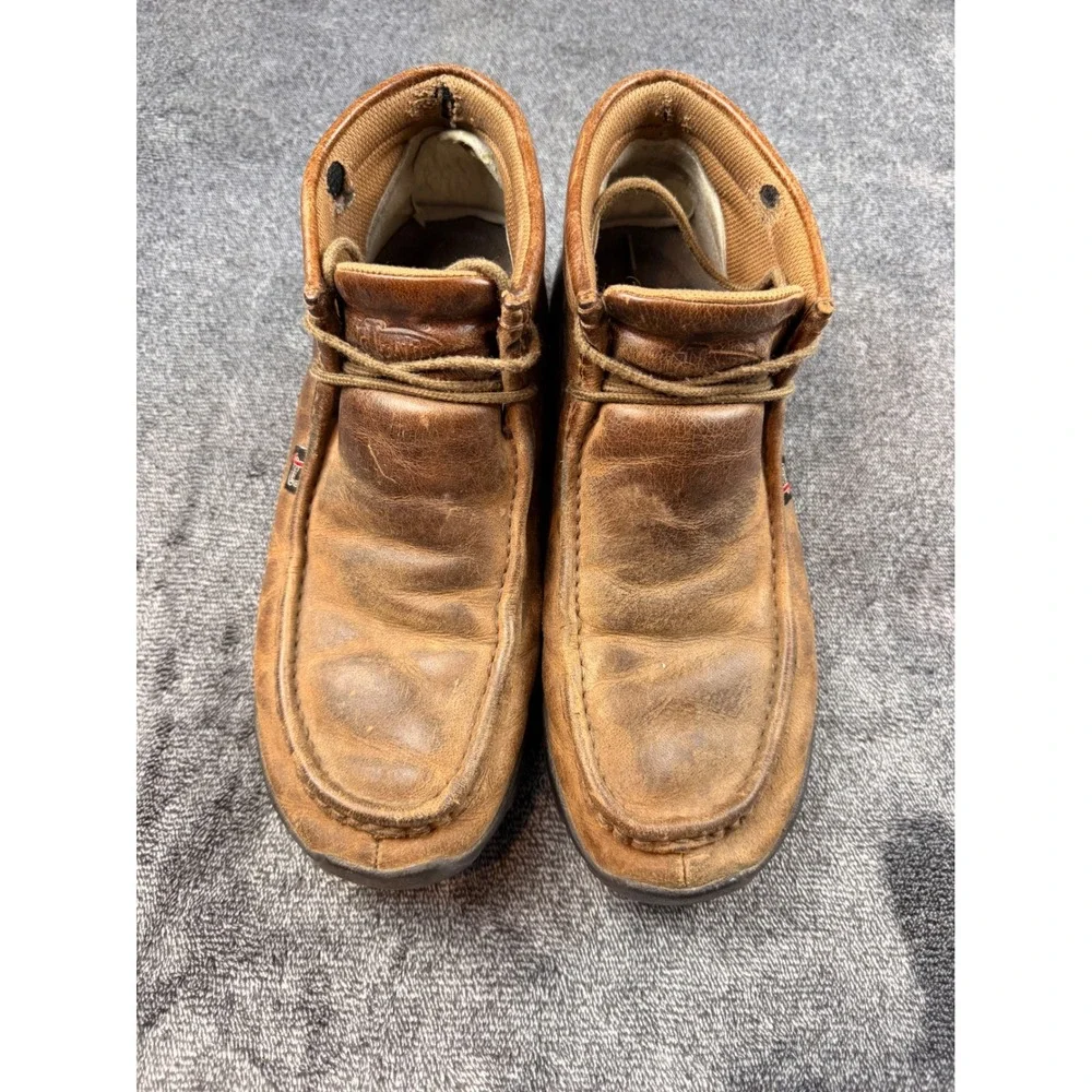 Justin Mens 232 George Strait Brown Leather Moc Toe Chukka Boots Size 10M